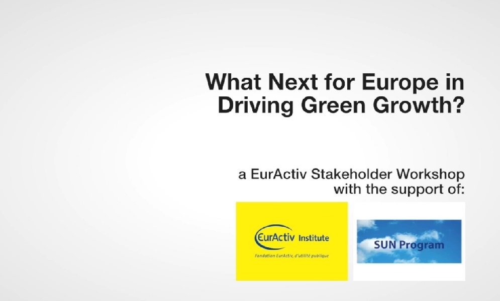 Euractive Workshop on Green Growth and the SUN Program